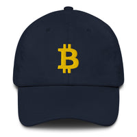 Load image into Gallery viewer, Bitcoin B (Gold Embroidery) Dad Hat-Dad Hat-fomo21
