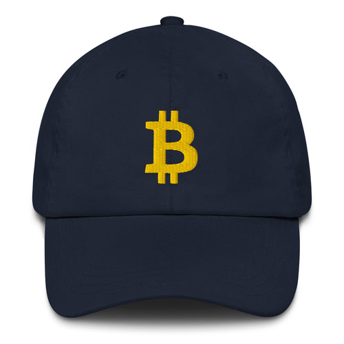 Bitcoin B (Gold Embroidery) Dad Hat-fomo21