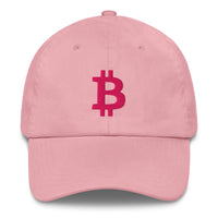 Load image into Gallery viewer, Bitcoin B (Magenta Embroidery) Dad Hat-fomo21
