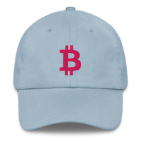 Load image into Gallery viewer, Bitcoin B (Magenta Embroidery) Dad Hat-fomo21
