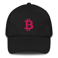 Load image into Gallery viewer, Bitcoin B (Magenta Embroidery) Dad Hat-fomo21
