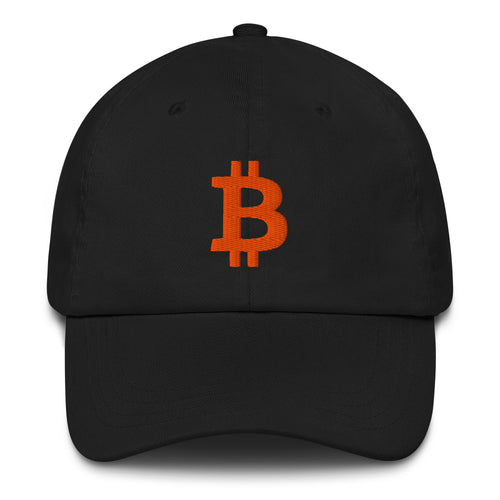 Bitcoin B (Orange Embroidery) Dad Hat-fomo21