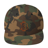 Load image into Gallery viewer, Bitcoin B Outline (Orange Embroidery) Snapback Hat-Snapback Hat-fomo21
