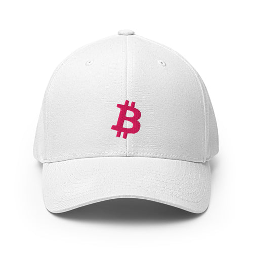 Bitcoin B (Pink Embroidery) Flexfit Hat-fomo21
