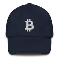 Load image into Gallery viewer, Bitcoin B (White Embroidery) Dad Hat-fomo21

