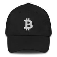 Load image into Gallery viewer, Bitcoin B (White Embroidery) Dad Hat-fomo21
