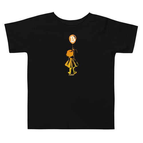 Bitcoin Balloon Girl Toddler T-Shirt-fomo21