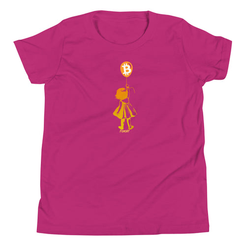 Bitcoin Balloon Girl Youth T-Shirt-fomo21