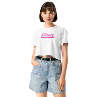 Load image into Gallery viewer, Bitcoin Bubble Script Logo Women's Crop Top-Crop Top-fomo21
