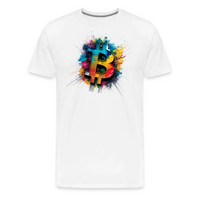 Load image into Gallery viewer, White Bitcoin Burst T-Shirt with graphic design
