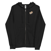 Load image into Gallery viewer, Black zip-up hoodie sweatshirt with &quot;Bitcoin Dice Las Vegas 2025&quot; design
