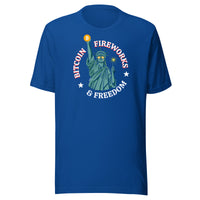 Load image into Gallery viewer, Bitcoin Fireworks And Freedom T-Shirt-fomo21
