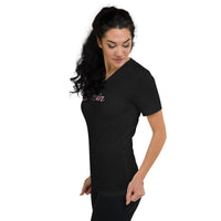 Load image into Gallery viewer, Bitcoin Heart Women's V-Neck T-Shirt-fomo21
