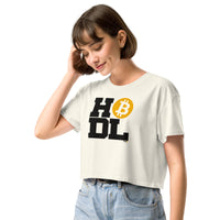 Load image into Gallery viewer, Bitcoin HODL Statement Women's Crop Top-Crop Top-fomo21
