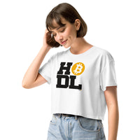 Load image into Gallery viewer, Bitcoin HODL Statement Women's Crop Top-Crop Top-fomo21
