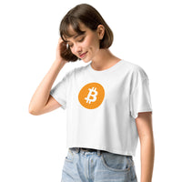 Load image into Gallery viewer, Bitcoin Icon Circle Women's Crop Top-Crop Top-fomo21
