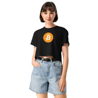 Load image into Gallery viewer, Bitcoin Icon Circle Women's Crop Top-Crop Top-fomo21
