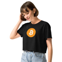 Load image into Gallery viewer, Bitcoin Icon Circle Women's Crop Top-Crop Top-fomo21
