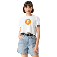 Load image into Gallery viewer, Bitcoin Icon Circle Women's Crop Top-Crop Top-fomo21

