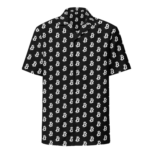 Bitcoin Logo Black Edition Button-Down Shirt-fomo21