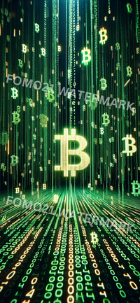 Load image into Gallery viewer, Bitcoin Matrix iPhone Wallpaper-fomo21
