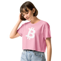 Load image into Gallery viewer, Bitcoin Minimal Symbol Women's Crop Top-Crop Top-fomo21
