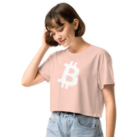 Load image into Gallery viewer, Bitcoin Minimal Symbol Women's Crop Top-Crop Top-fomo21
