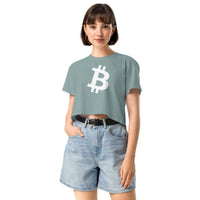 Load image into Gallery viewer, Bitcoin Minimal Symbol Women's Crop Top-Crop Top-fomo21
