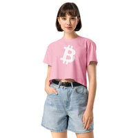 Load image into Gallery viewer, Bitcoin Minimal Symbol Women's Crop Top-Crop Top-fomo21
