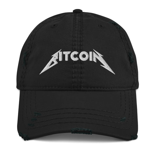 Bitcoin Rocks Distressed Dad Hat-fomo21