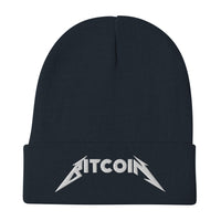 Load image into Gallery viewer, Bitcoin Rocks White Embroidered Beanie-fomo21
