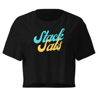 Load image into Gallery viewer, Bitcoin Stack Sats Sunset Script Women's Crop Top-Crop Top-fomo21
