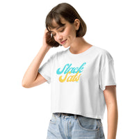 Load image into Gallery viewer, Bitcoin Stack Sats Sunset Script Women's Crop Top-Crop Top-fomo21
