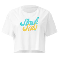 Load image into Gallery viewer, Bitcoin Stack Sats Sunset Script Women's Crop Top-Crop Top-fomo21
