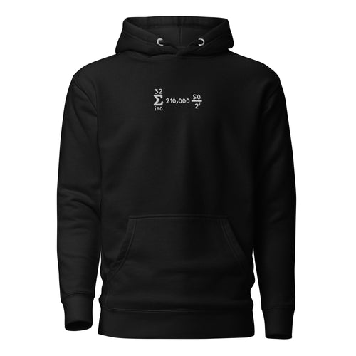 Bitcoin Supply Formula White Embroidered Hoodie Sweatshirt-fomo21