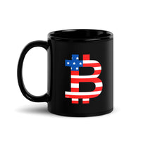 Load image into Gallery viewer, American Flag Bitcoin B Coffee Mug - fomo21
