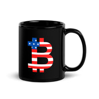 Load image into Gallery viewer, American Flag Bitcoin B Coffee Mug - fomo21
