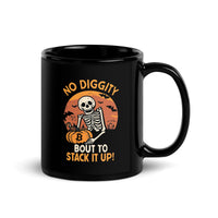 Load image into Gallery viewer, Bout To Stack It Up Bitcoin Black Coffee Mug - fomo21
