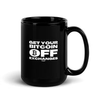 Load image into Gallery viewer, Get Your Bitcoin Off Exchanges (White Lettering) Coffee Mug - fomo21
