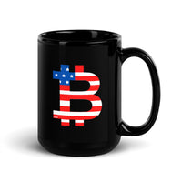Load image into Gallery viewer, American Flag Bitcoin B Coffee Mug - fomo21
