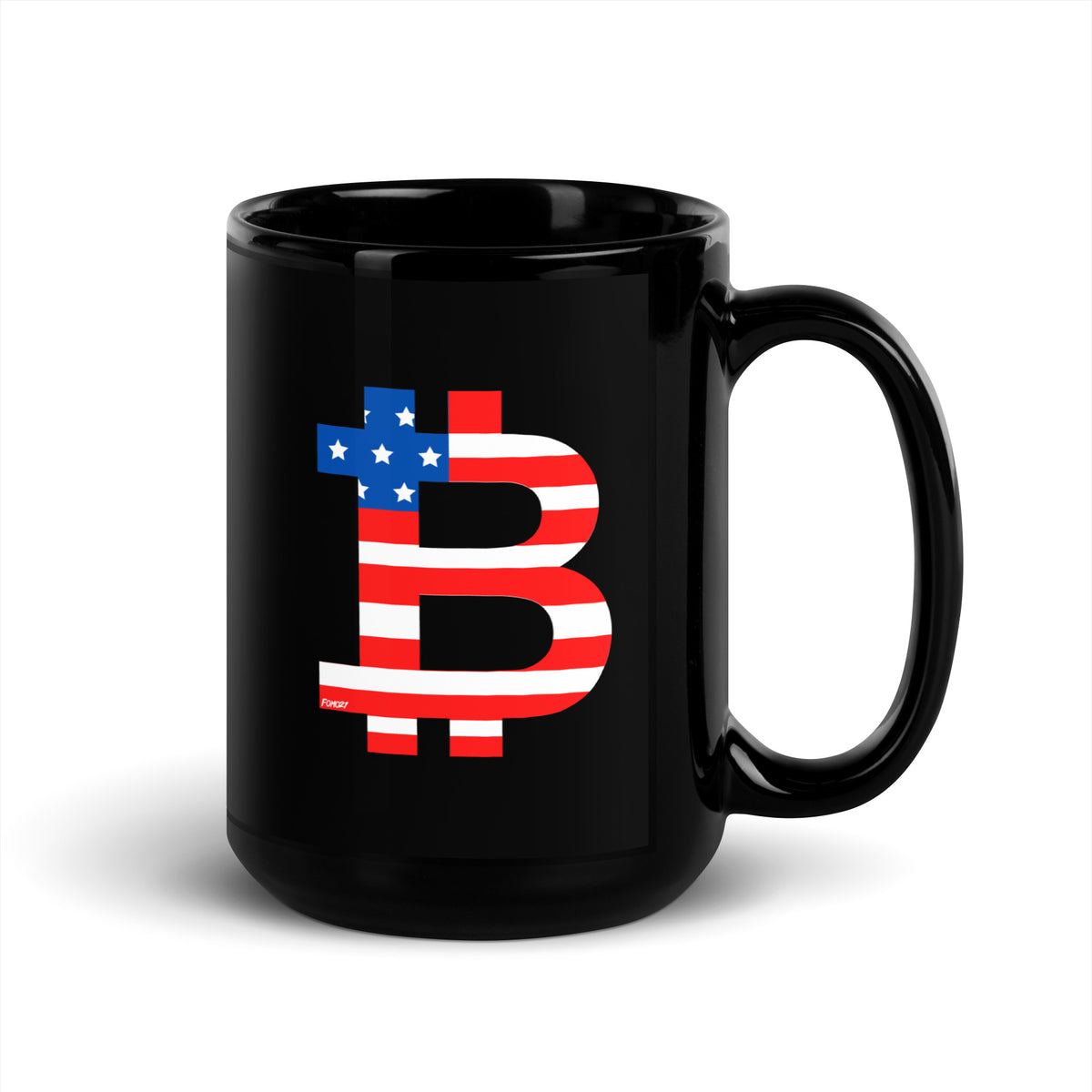 American Flag Bitcoin B Coffee Mug - fomo21