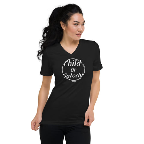Child Of Satoshi Bitcoin Women's V-Neck T-Shirt-fomo21