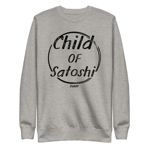 Child Of Satoshi (Black Lettering) Bitcoin Crewneck Sweatshirt-fomo21
