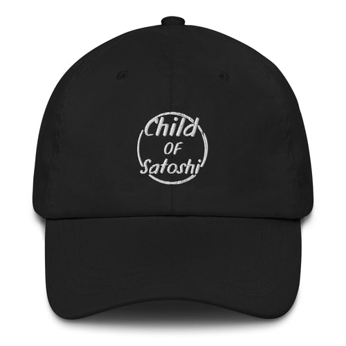 Child of Satoshi (White Embroidery) Bitcoin Dad Hat-fomo21