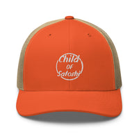Load image into Gallery viewer, Child of Satoshi (White Embroidery) Bitcoin Trucker Hat-fomo21
