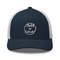 Load image into Gallery viewer, Child of Satoshi (White Embroidery) Bitcoin Trucker Hat-fomo21
