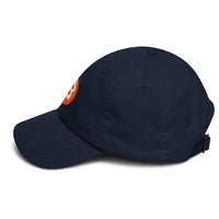 Load image into Gallery viewer, Circle Bitcoin Logo (Orange and White Embroidery) Dad Hat-fomo21
