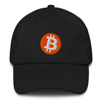 Load image into Gallery viewer, Circle Bitcoin Logo (Orange and White Embroidery) Dad Hat-fomo21
