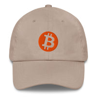 Load image into Gallery viewer, Circle Bitcoin Logo (Orange Embroidery) Dad Hat-Dad Hat-fomo21
