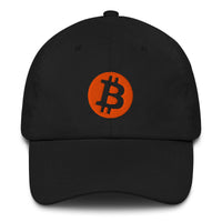 Load image into Gallery viewer, Circle Bitcoin Logo (Orange Embroidery) Dad Hat-Dad Hat-fomo21
